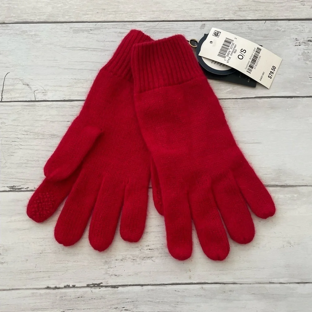 Touch Screen Compatible Gloves Charter Club 100% Cashmere Red One-Size NWT - Picture 5 of 11
